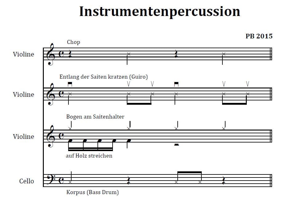 Notenbeispiel 6: Instrumentenpercussion